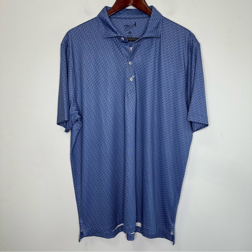 SOLD!!!!Johnnie-O Performance Jersey Zazu Short Sleeve Polo Shirt In Lake Print
